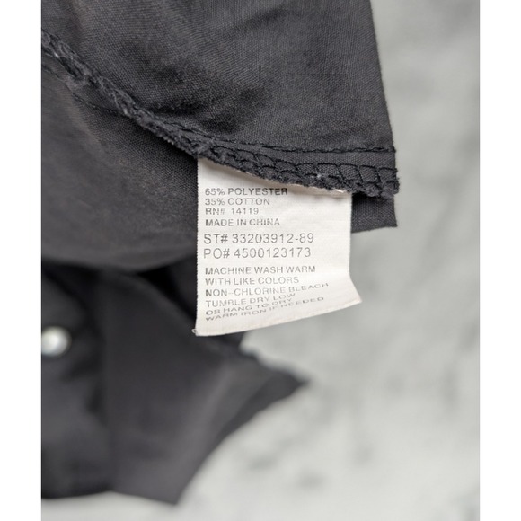 ELY Cattleman Men's XL Western Pearl Snap Shirt Black Red Rose Embroidered - Picture 7 of 7